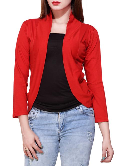 red solid viscose shrug - 15178944 - Very Small Image - 1