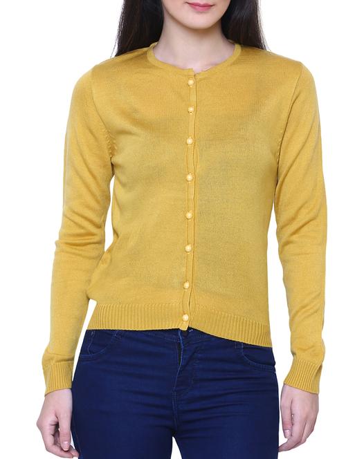 yellow woolen cardigan - 15180319 - Very Small Image - 1