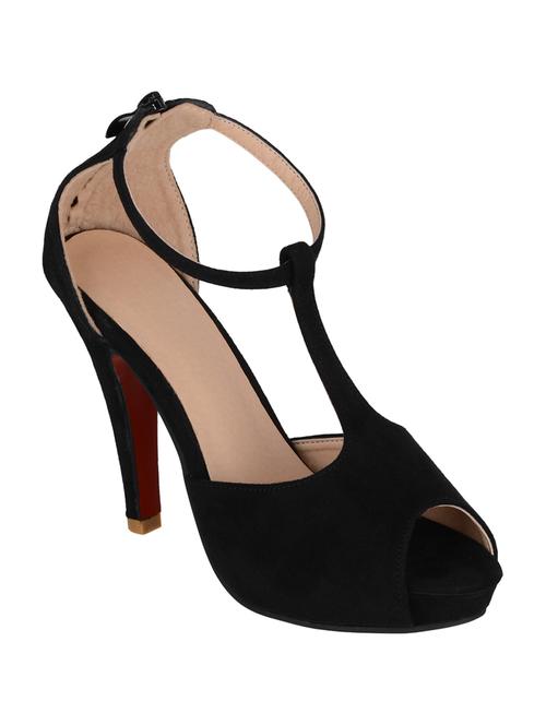 black faux leather ankle strap sandals - 15181048 - Very Small Image - 1