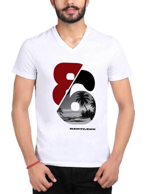 white cotton chest print tshirt - 15181049 - Very Small Image - 1