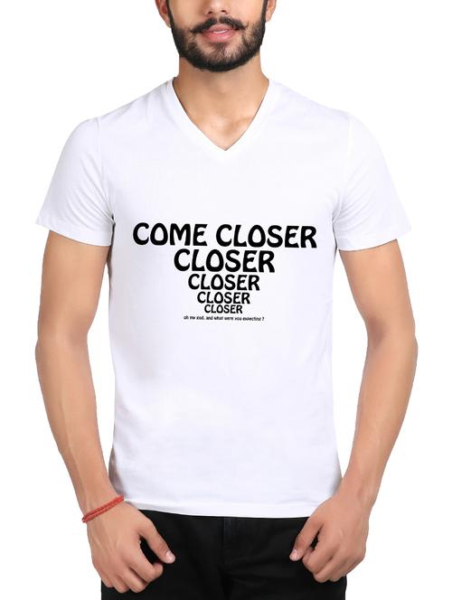 white cotton chest print tshirt - 15181052 - Very Small Image - 1