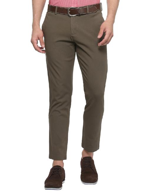brown cotton blend chinos casual trousers - 15182009 - Very Small Image - 1