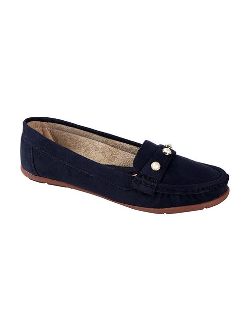 blue faux leather slip on loafers - 15183850 - Very Small Image - 1