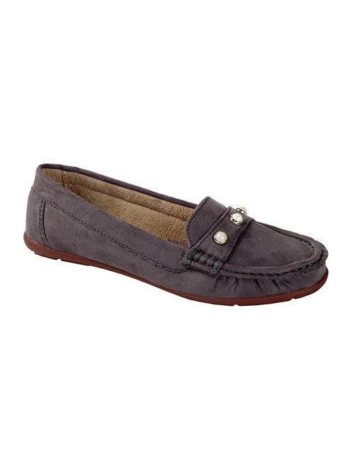 grey faux leather slip on loafers - 15183852 - Very Small Image - 1