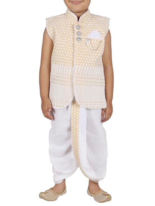 yellow cotton blend kurta set - 15186937 - Very Small Image - 1