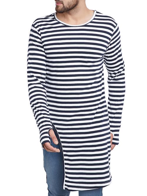 blue cotton thumb hole t-shirt - 15187328 - Very Small Image - 1