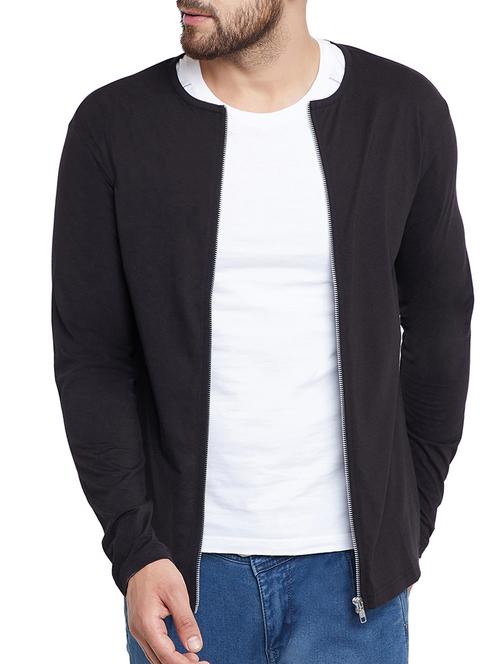 black solid casual jacket - 15187336 - Very Small Image - 1