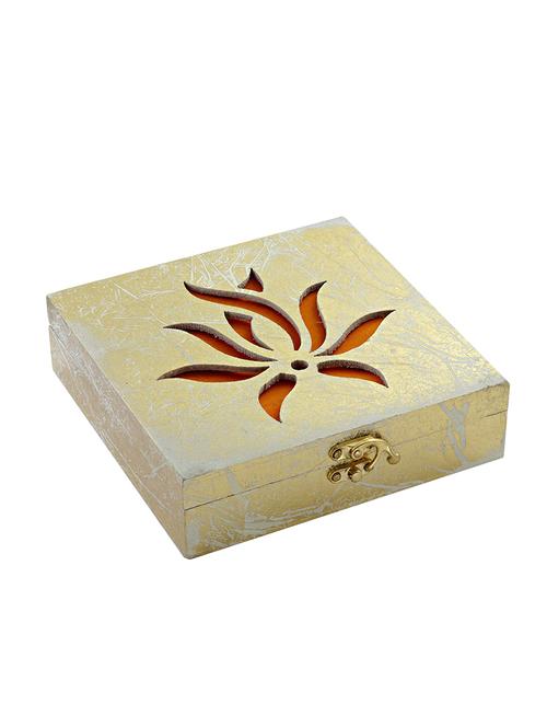 laser cut lotus motif golden gift box - 1 pcs - 15188919 - Very Small Image - 1