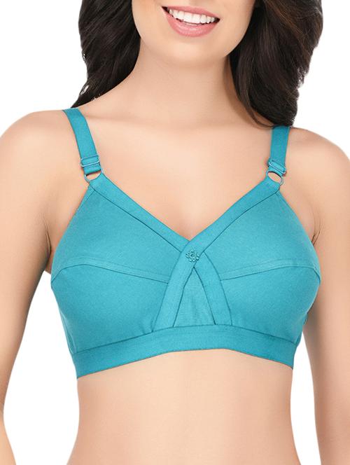 blue solid hosery bra - 15188964 - Very Small Image - 1