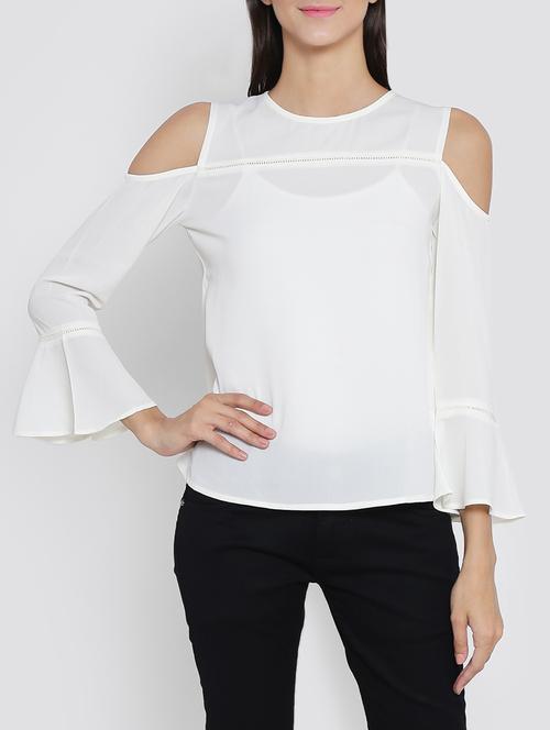 cold shoulder bell sleeved top - 15189335 - Very Small Image - 1