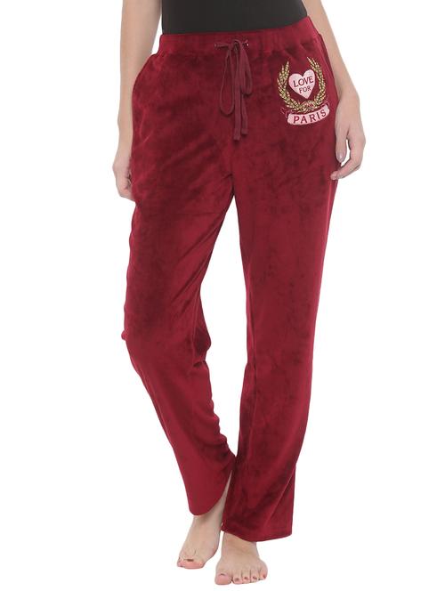 red cotton blend track pants - 15189559 - Very Small Image - 1