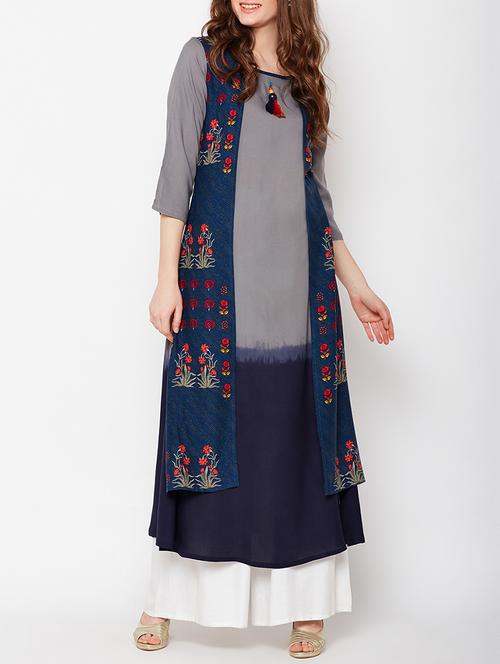 layered ombre kurta - 15189604 - Very Small Image - 1