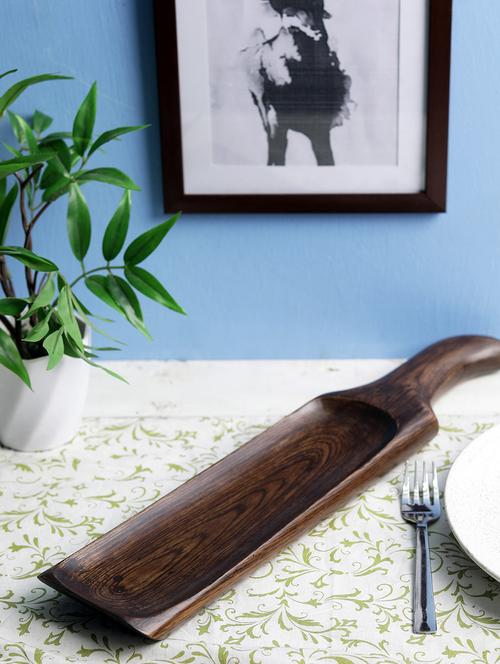 brown chilli teak wood snacks serving dish - 15190553 - Very Small Image - 1