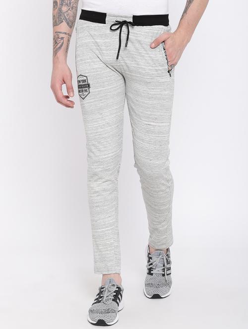 grey cotton full length track pant - 15191831 - Very Small Image - 1