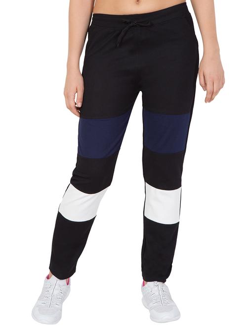 black solid color block track pant - 15193434 - Very Small Image - 1