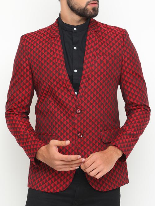 red cotton casual blazer - 15196921 - Very Small Image - 1