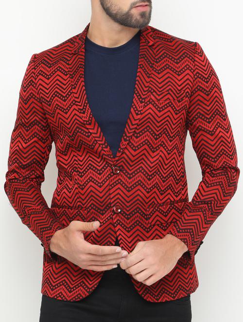red cotton casual blazer - 15196937 - Very Small Image - 1