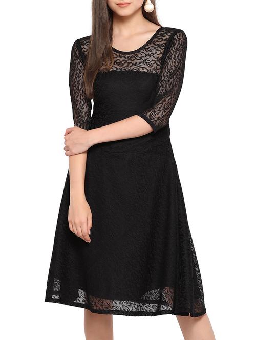 floral lace flared dress - 15197758 - Very Small Image - 1
