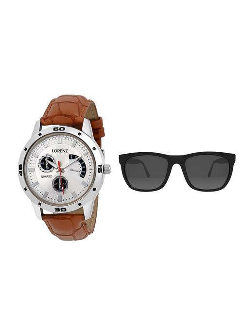 round dial analog watch & wayfarer sunglasses- cm-1059sn - 15197772 - Very Small Image - 1