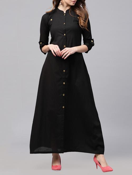 a-line front placket kurta - 15197871 - Very Small Image - 1