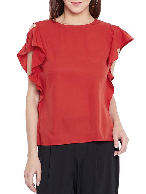 women's straight round neck top - 15197957 - Very Small Image - 1