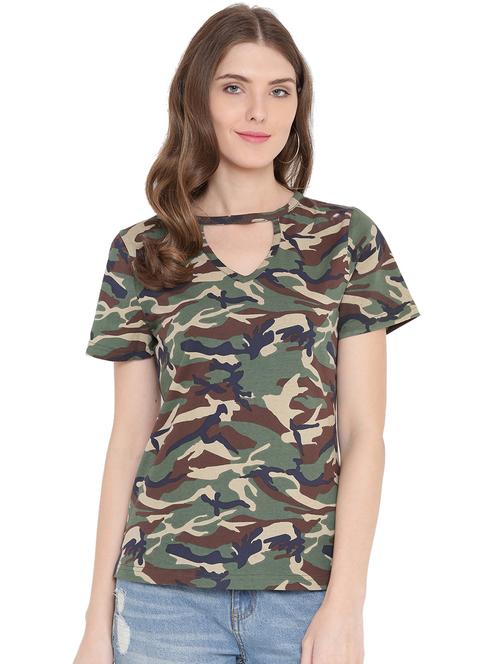 cut out detail camouflage top - 15198298 - Very Small Image - 1