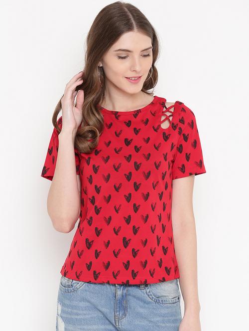 red printed cotton top - 15198307 - Very Small Image - 1