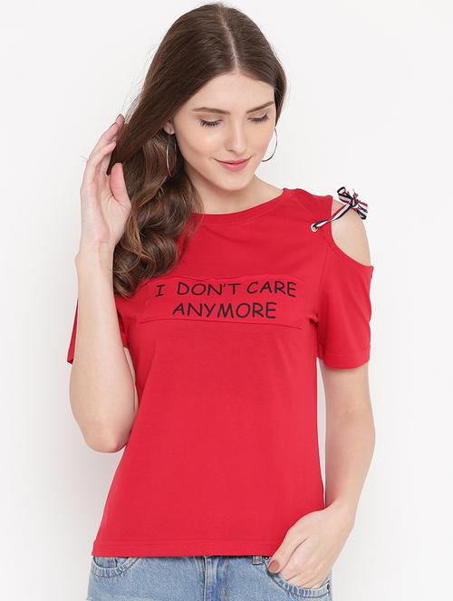 solid red cotton top - 15198336 - Very Small Image - 1