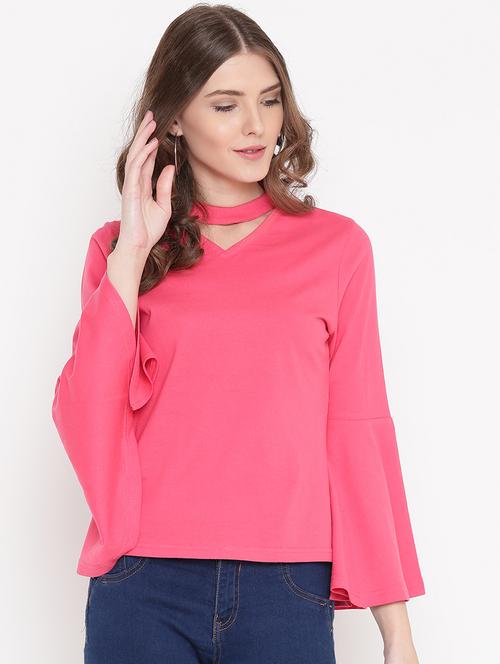 pink solid cotton top - 15198363 - Very Small Image - 1