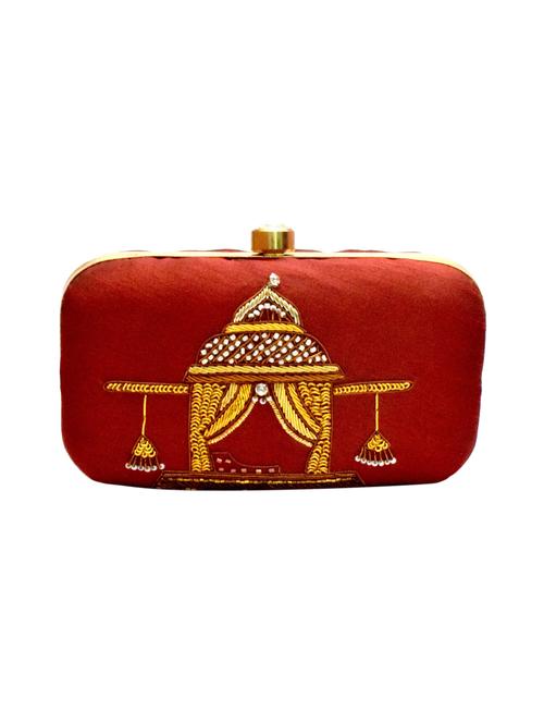maroon polyester box clutch - 15198431 - Very Small Image - 1