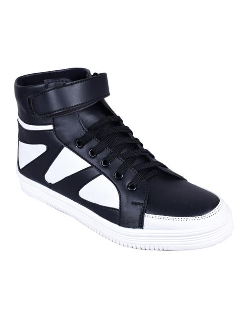 black leatherette lace up sneaker - 15201484 - Very Small Image - 1