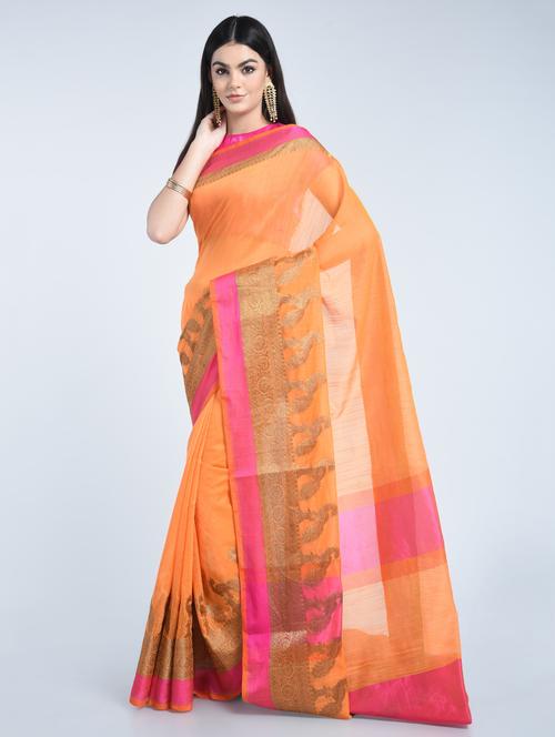 zari bordered saree with blouse - 15202480 - Very Small Image - 1