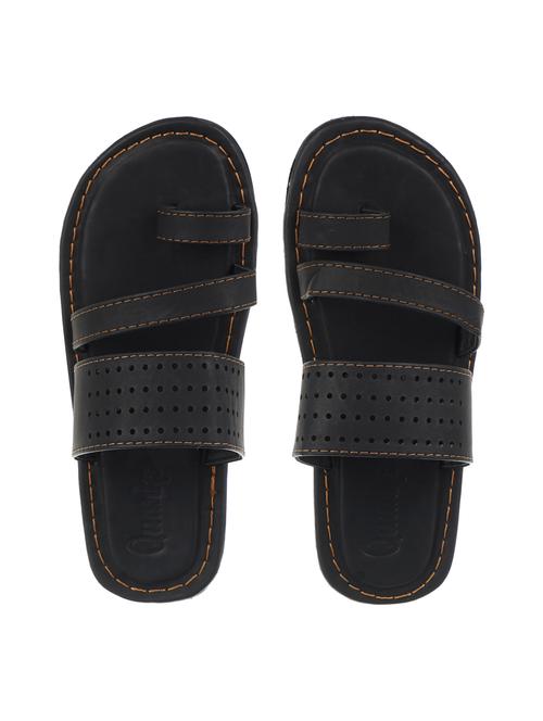 black leatherette slip on slipper - 15204984 - Very Small Image - 1
