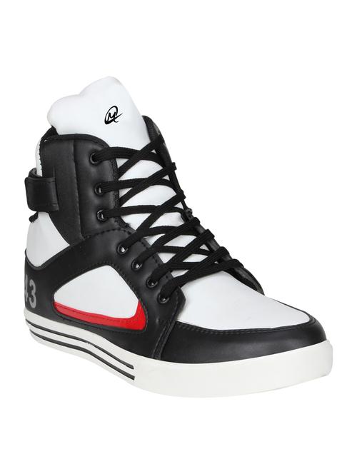 white leatherette lace up sneaker - 15205921 - Very Small Image - 1