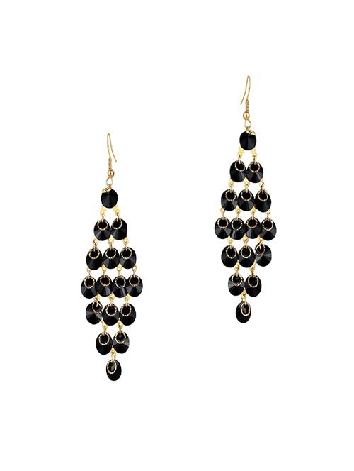black gold plated drop earring - 15207003 - Very Small Image - 1