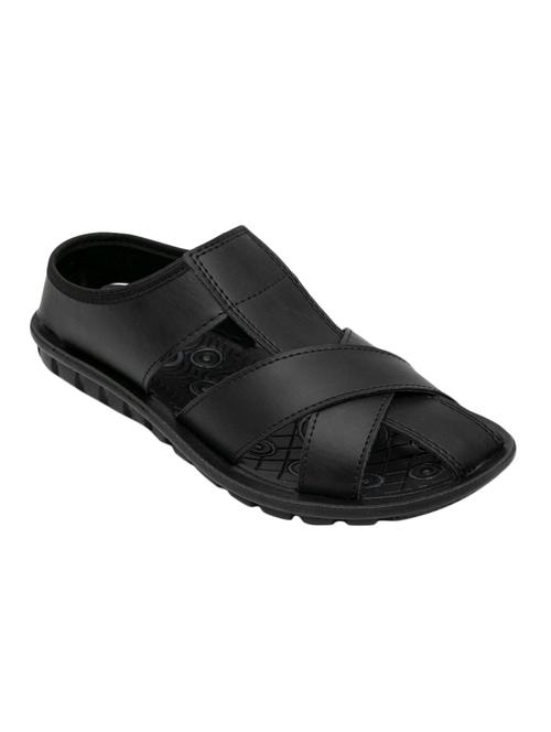 black leatherette slip on sandal - 15207160 - Very Small Image - 1