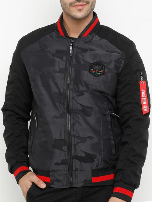 black polyester bomber jacket - 15207367 - Very Small Image - 1