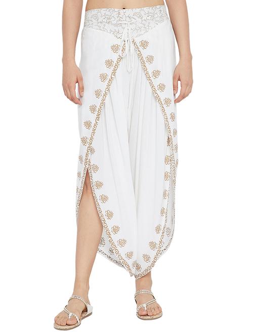 white rayon dhoti salwar salwars - 15208270 - Very Small Image - 1