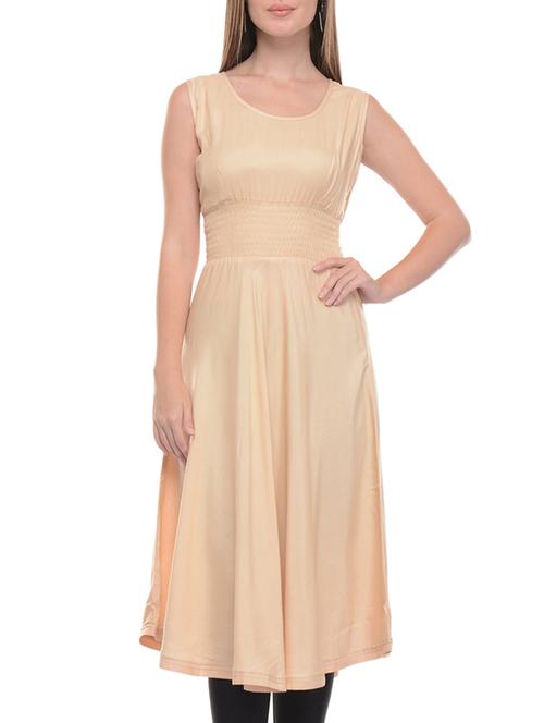 beige rayon a-line solid kurta - 15208915 - Very Small Image - 1