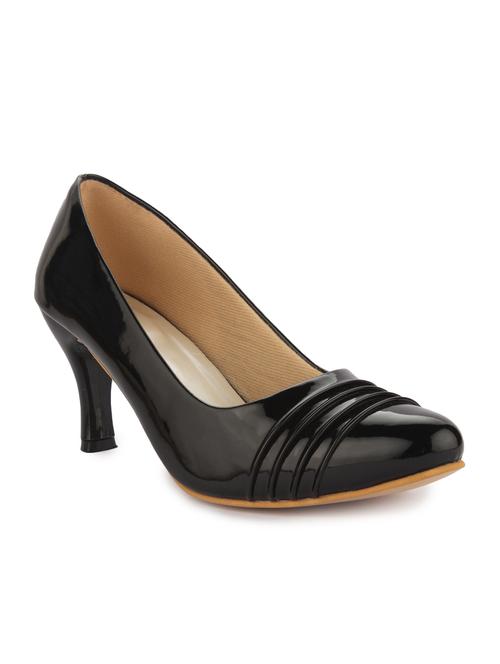 black faux leather slip on pumps - 15213356 - Very Small Image - 1