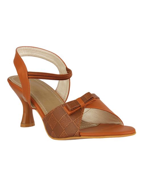 Tan Faux Leather Back Strap Sandals - 15213364 - Very Small Image - 1