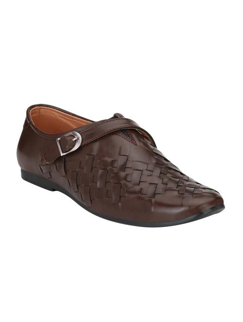 big fox brown leatherette slip on monk straps - 15213822 - Very Small Image - 1
