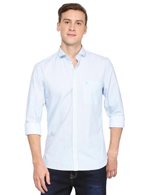 blue cotton casual shirt - 15214430 - Very Small Image - 1