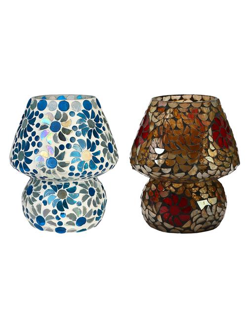 colorful hand decorative designer mosaic table lamp combo set (decorative with beads and chips) - 15215790 - Very Small Image - 1