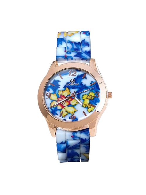 trendy floral printed multicolour bracelet watch - 843.7 - 15216101 - Very Small Image - 1