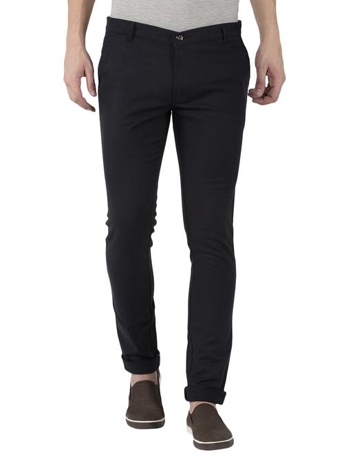black cotton chinos casual trousers - 15216909 - Very Small Image - 1
