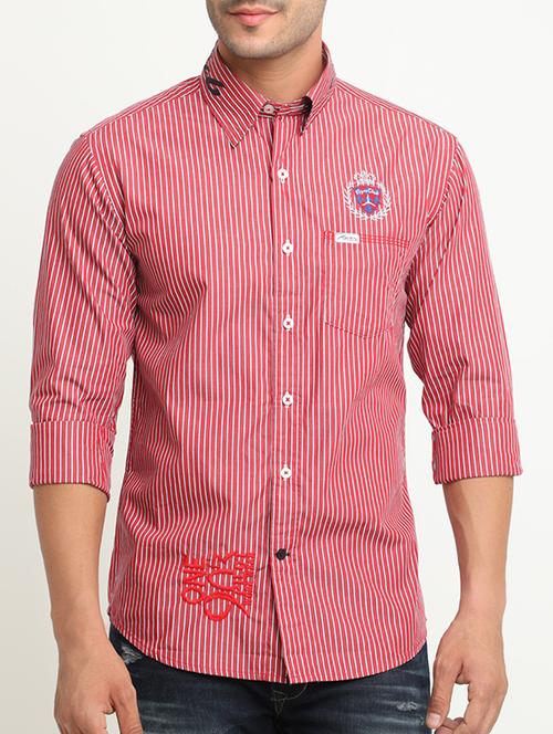 red cotton casual shirt - 15218111 - Very Small Image - 1