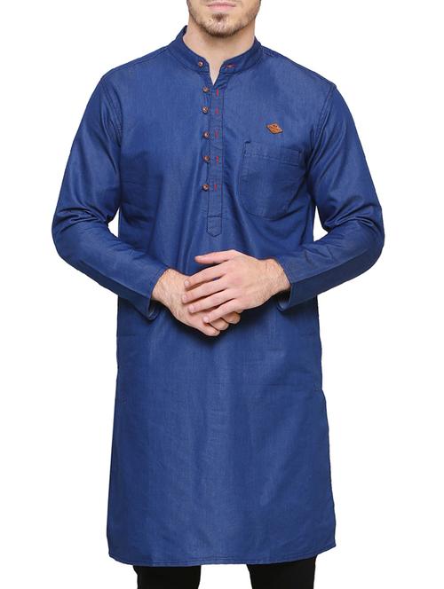 dark blue denim medium kurta - 15218222 - Very Small Image - 1