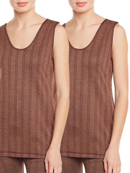 set of 2 brown cotton thermal tops - 15218429 - Very Small Image - 1