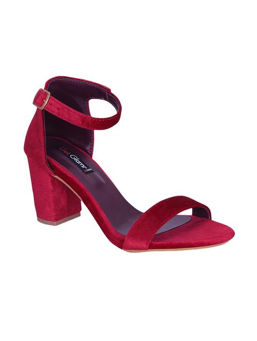 maroon ankle strap sandal - 15219216 - Very Small Image - 1